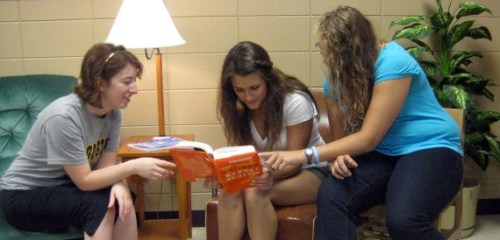 Students reviewing Chicago Manual of Style