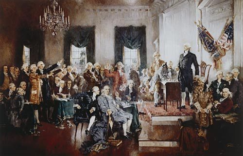 The Scene at the Signing of the Constitution, oil painting by Howard Chandler Christy, 1940