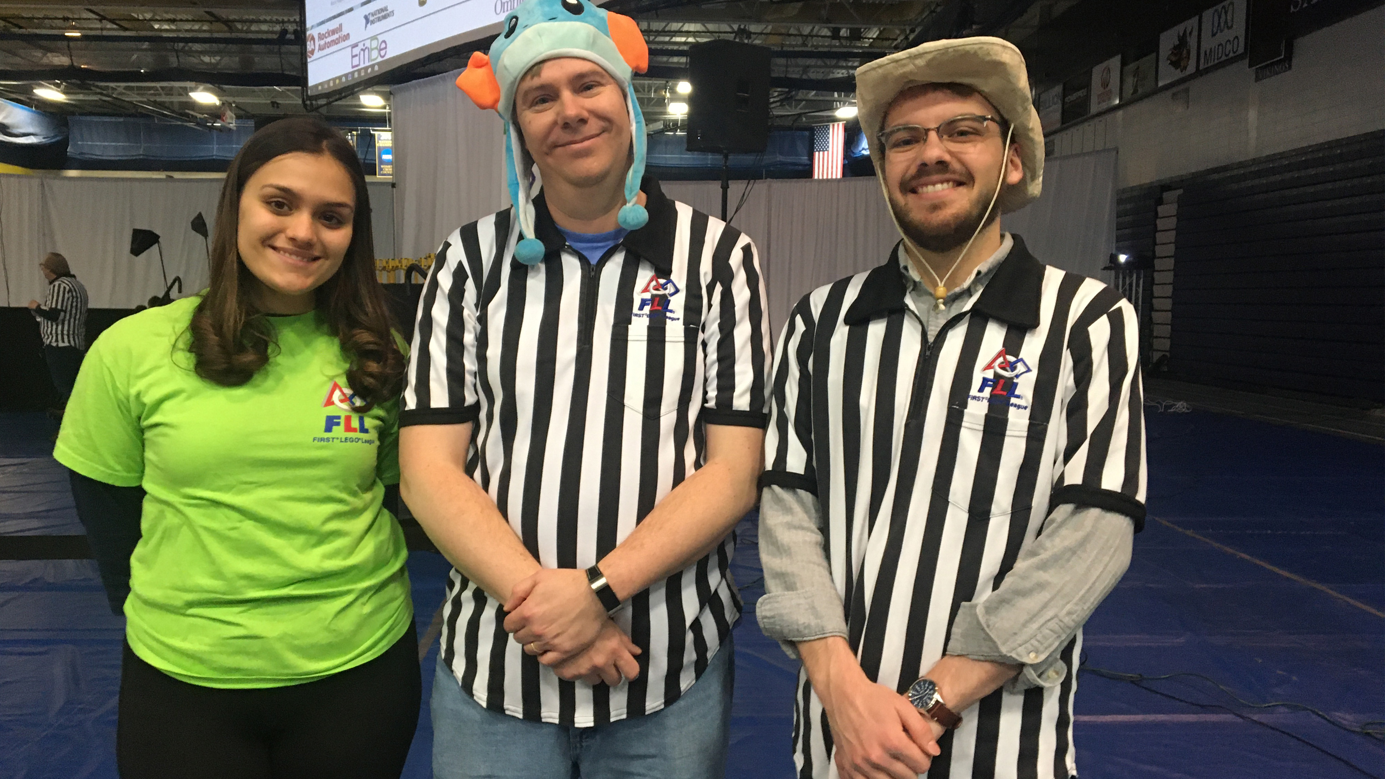 2020 Lego League State Championship Volunteers Emily Orme, Drew Alton, Trey Waldrop